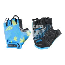 Рукавиці (Greys) дитячі, розмір 5-6, короткі пальці, гелеві вставки чорні/сині