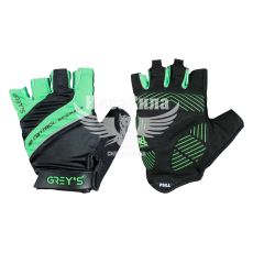 Рукавиці (Greys) L короткі пальці, гелеві вставки чорні/зелені