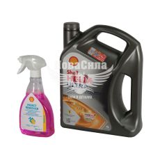 Промонабір (Shell) моторна олива бензин, дизель 5W-40 (Shell) Helix Ultra 4л.+засіб для видалення комах 0,5л