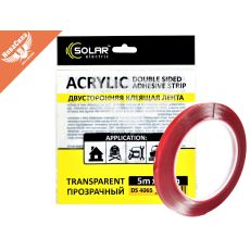 Скотч двохстор. 6мм. 5м. (Solar) Acrylic (прозрачный підс.)