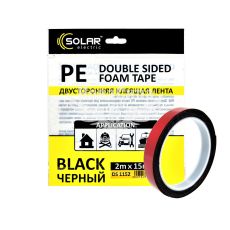 Скотч двохстор. 15мм. 2м. (Solar) (черный)