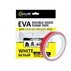 Скотч двохстор. 15мм. 2м. (Solar) EVA (білий)