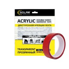 Скотч двохстор. 25мм. 2м. (Solar) Acrylic (прозорий пдс.)