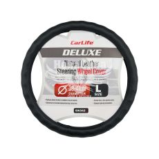 Чохол руля L шкіра чорний 39-41см. (CarLife) SW342L