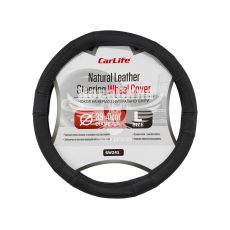 Чохол руля L шкіра чорний 39-41см. (CarLife) SW241L
