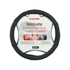 Чохол руля L шкіра чорний 39-41см. (CarLife) SW243L