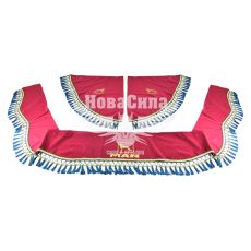 Шторка лобового і бокових вікон MAN червона (Україна) (ламбрекен)