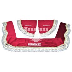 Шторка лобового і бокових вікон DAF червона (Україна) (ламбрекен)