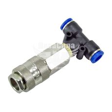 Швидкороздільне зєднання (трійник) на шланг 8мм. (Intertool) (швидкороз'ємне з'єднання до набору для продувки кабіни вантажних авто)