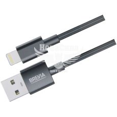 Кабель для зарядки моб. телеф. USB-A to Lightning (Brevia) 1м. чорний, Box (55100)