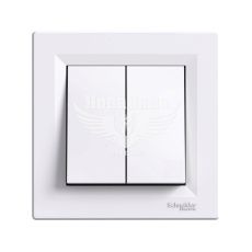 Schneider Electric Asfora Вимикач подвійний, білий