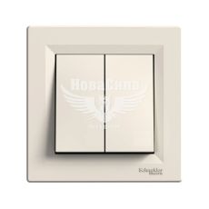 Schneider Electric Asfora Вимикач подвійний, кремовий