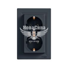 Schneider Electric Asfora Розетка двойная с/з, антрацит