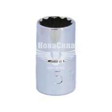 Головка торцева низька дванадцятигранна 1/2 15мм. (Toptul)