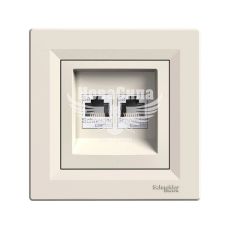 Schneider Electric Asfora Розетка комп'ютерна подвійна RJ45 CAT5e, кремова