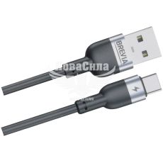 Кабель для зарядки моб. телеф. USB-A to Type-C (Brevia) 1.2м. чорний, Box (54120)