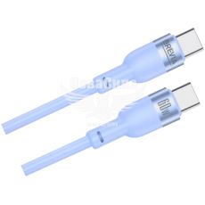 Кабель для зарядки моб. телеф. Type-C to Type-C (Brevia) 1.2м. синій, 60W, Box