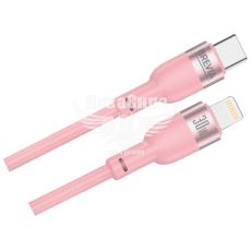 Кабель для зарядки моб. телеф. Type-C to Lightning (Brevia) 1.2м. рожевий, 30W, Box