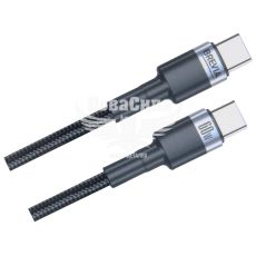 Кабель для зарядки моб. телеф. Type-C to Type-C (Brevia) 1.2м. чорний, 60W, Box (53120)