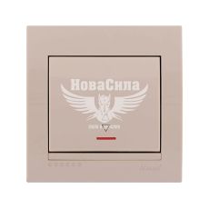 LEZARD DERIY Вимикач прохідний одинарний з підсвіткою, крем