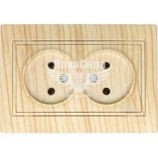 LEZARD MIRA Розетка двойная б/з ПБТ, дуб выбеленный матовый