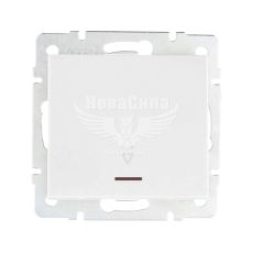 LEZARD RAIN Выключатель проходной одинарный с подсветкой, белый, без рамки