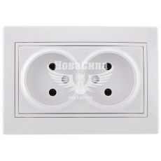 LEZARD MIRA Розетка двойная б/з, белый