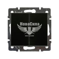 LEZARD RAIN Выключатель двойной, антрацит, без рамки