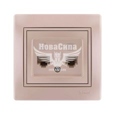 LEZARD MIRA Розетка компьютер + телефон RJ45 CAT5 + RJ11, жемчужно-белый