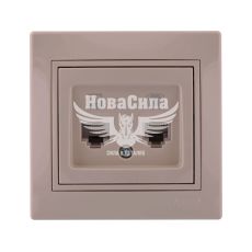 LEZARD MIRA Розетка компьютер + телефон RJ45 CAT5 + RJ11, крем