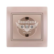 LEZARD MIRA Розетка одинарная з/з, жемчужно-белый