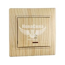 LEZARD MIRA Вимикач прохідний одинарний з підсвіткою, дуб вибілений матовий