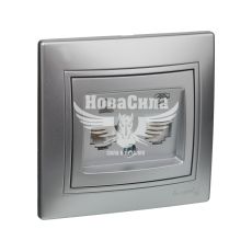 LEZARD MIRA Розетка компьютер + телефон RJ45 CAT5 + RJ11, серый металлик