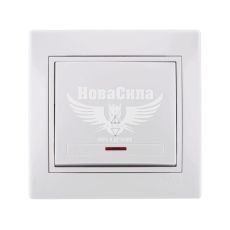 LEZARD MIRA Вимикач прохідний одинарний з підсвіткою, білий