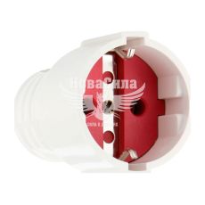 LEZARD Гніздо штепсельне з заземленням [Біло-червона] 607 [50 шт/уп.]