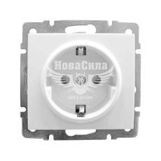 LEZARD RAIN Розетка одинарная з/з ПБТ, белый, (без рамки)