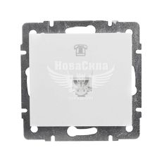 LEZARD RAIN Розетка телефонна євро, білий, (без рамки)