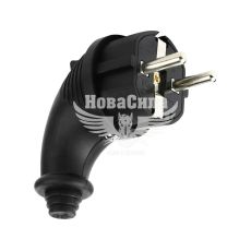 Lezard Вилка електрична 2Р+РЕ кутова з заземленням 16А (каучук)