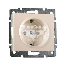 LEZARD RAIN Розетка одинарная з/з ПБТ, жемчужно-белый перламутр, (без рамки)