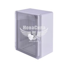 E.NEXT Корпус удароміцний з АБС-пластика e.plbox.210.280.130.tr, 210х280х130мм, IP65 з прозорими дверцятами
