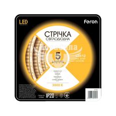 Feron Светодиодная лента LS612 12В 9.6Вт/м IP20 теплый белый 5м