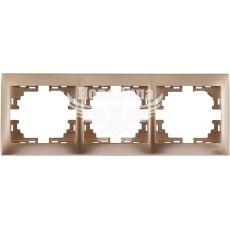 LEZARD MIRA Рамка 3-а горизонтальна, світло-коричневий перламутр