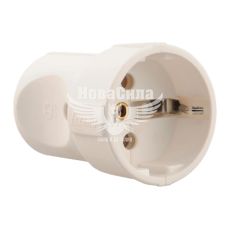 LEZARD Гніздо штепсельне з заземленням [білий] 606 [50 шт/уп.]