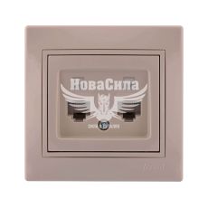 LEZARD MIRA Розетка комп'ютерна подвійна RJ45 CAT5, крем