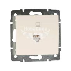 LEZARD RAIN Розетка комп'ютерна RJ45 CAT5, перлинно-білий перламутр, (без рамки)