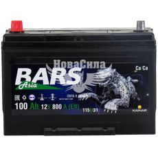 АКБ Азия 100-А/Ч (Bars) (L+) 800A (304х173х220мм.) черный корпус