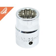 Головка торцевая низкая двенадцатигранная 3/4 22мм. (Alloid)