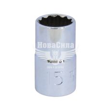 Головка торцева низька дванадцятигранна 1/2 15мм. (Toptul)