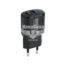 Зарядне для портативних пристроїв 220V (Brevia) 1USB-A, 1USB-C, 20W