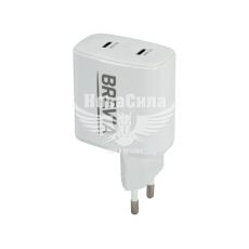 Зарядне для портативних пристроїв 220V (Brevia) 2USB-C, 65W